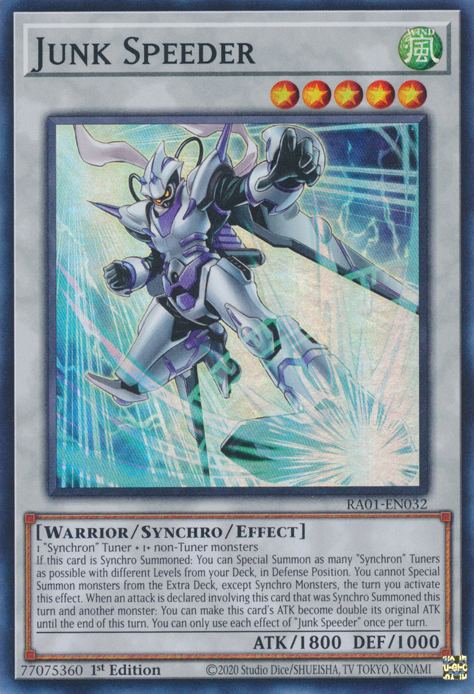 Junk Speeder RA01-EN032 Ultra Ultra Rare Yu-Gi-Oh 25th Anniversary Rarity Collection in Art