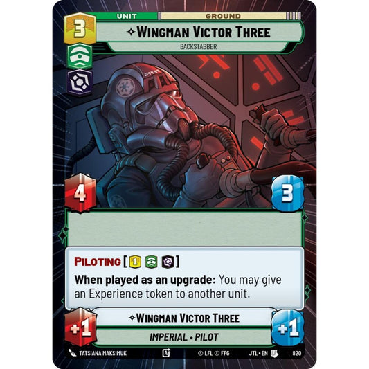 Wingman Victor Three, U, JTL 820) Hyperspace Foil, Star Wars Unlimited