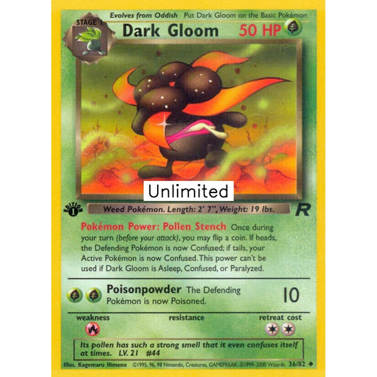 Dark Gloom Uncommon 36/82 Pokemon Card Game Team Rocket