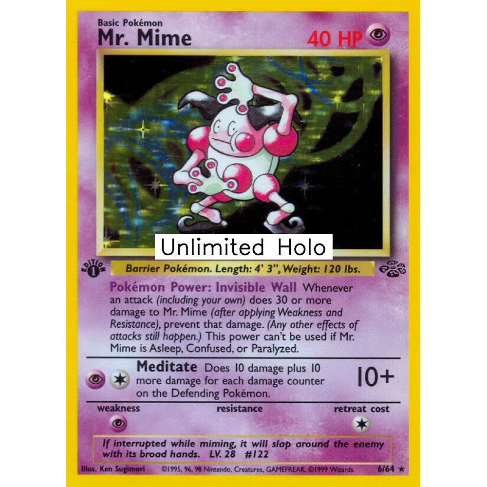 Mr. Mime Holo Rare 6/64 Pokemon Card Game Jungle