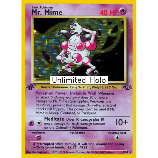 Mr. Mime Holo Rare 6/64 Pokemon Card Game Jungle