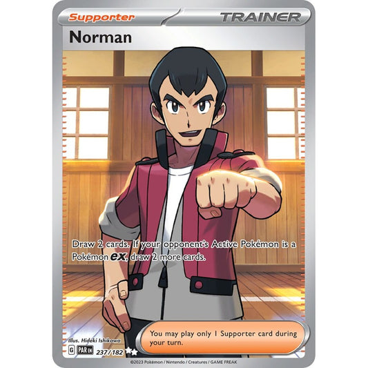 Norman Ultra Rare 237/182 Pokemon Card Game Paradox Rift