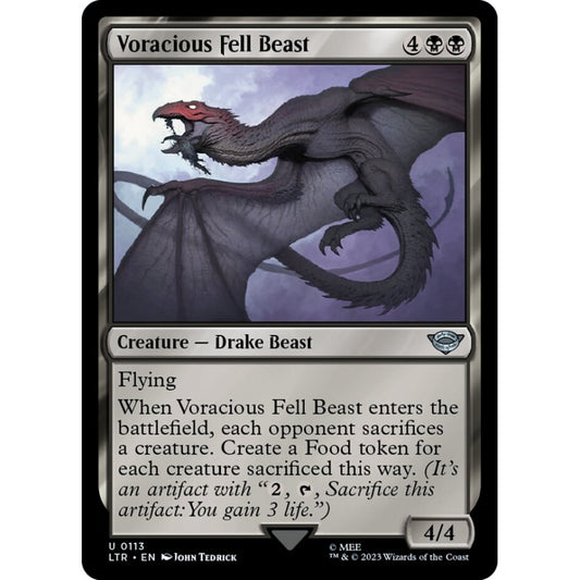 Voracious Fell Beast, uncommon, 113, Magic the Gathering, The Lord of the Rings: Tales of Middle-earth