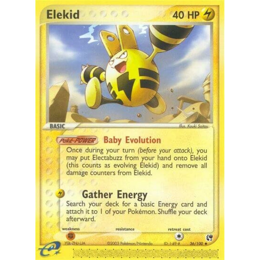 Elekid Uncommon 36/100 Pokemon Card Game EX Sandstorm