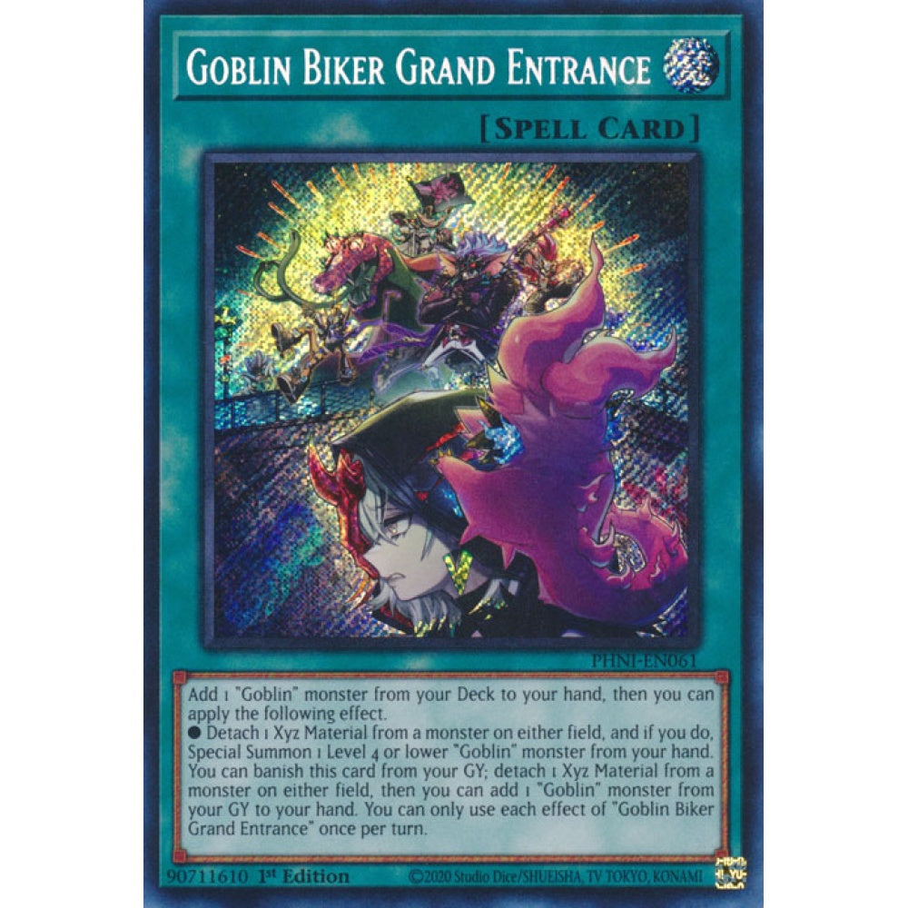 Goblin Biker Grand Entrance PHNI-EN061 Secret Secret Rare Yu-Gi-Oh Phantom Nightmare in Art