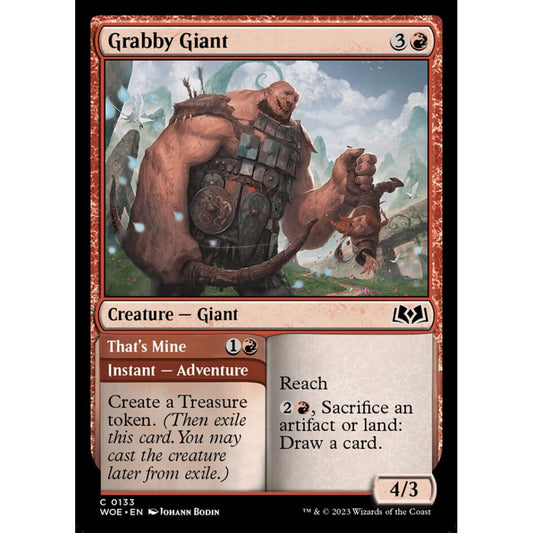 Grabby Giant // That's Mine, common, 133, Magic the Gathering, Wilds of Eldraine
