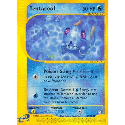 Tentacool Common 113/147 Pokemon Card Game Aquapolis