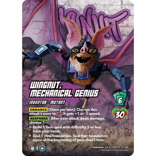 Wingnut, Mechanical Genius 15/186 TMNT01 Universus Teenage Mutant Ninja Turtles Character CH-C