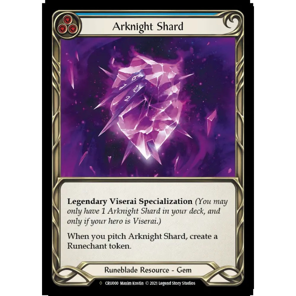 Arknight Shard U-CRU000-RF Fabled Flesh & Blood Trading Card Game Crucible of War - Unlimited in Rainbow Foil Art