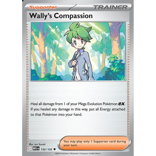 Wally's Compassion Uncommon 132/132 Pokemon Card Game Mega Evolution