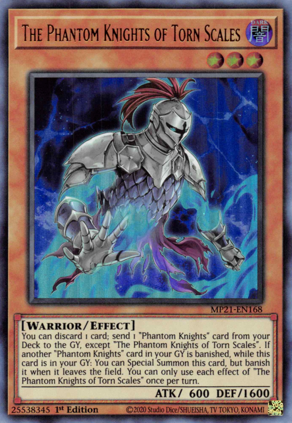 The Phantom Knights of Torn Scales MP21-EN168 Ultra Ultra Rare Yu-Gi-Oh 2021 Tin of Ancient Battles in Art