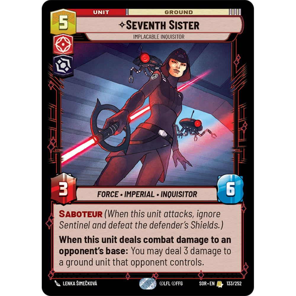 Seventh Sister, 133, R, Star Wars Unlimited, Sparks Of Rebellion