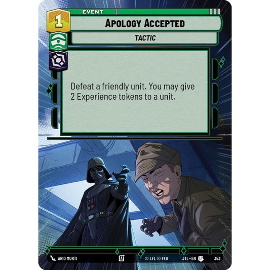 Apology Accepted, U, JTL 353) Hyperspace, Star Wars Unlimited