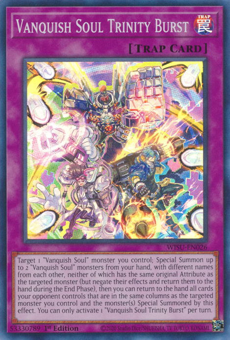 Vanquish Soul Trinity Burst WISU-EN026 Super Super Rare Yu-Gi-Oh Wild Survivors in Art