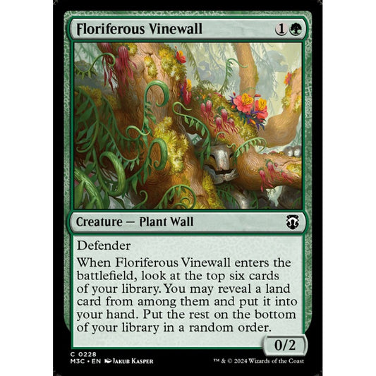 Floriferous Vinewall, 228, common, Magic: The Gathering, Modern Horizons 3
