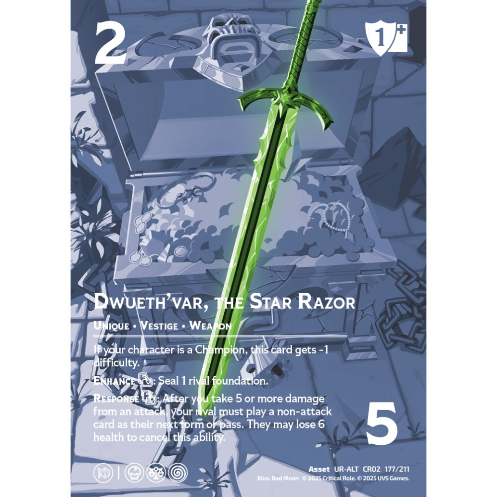 Dwueth'var, Star Razor, 177/211, CR02, Universus, Critical Role: Heroes Of Exandria, Asset, UR-ALT