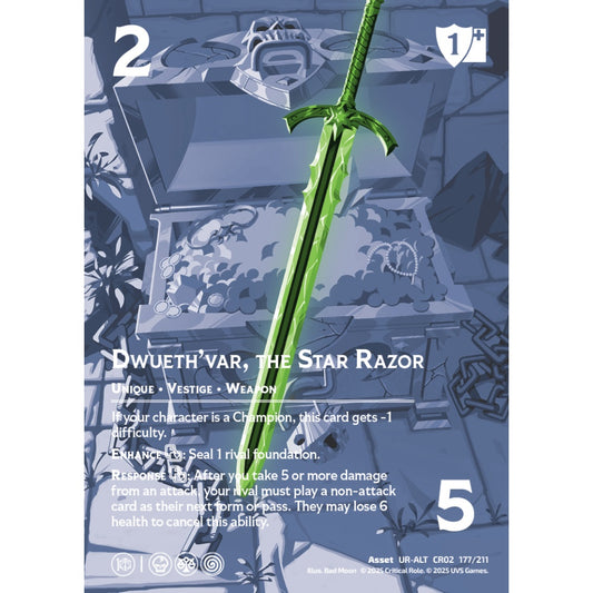 Dwueth'var, Star Razor, 177/211, CR02, Universus, Critical Role: Heroes Of Exandria, Asset, UR-ALT