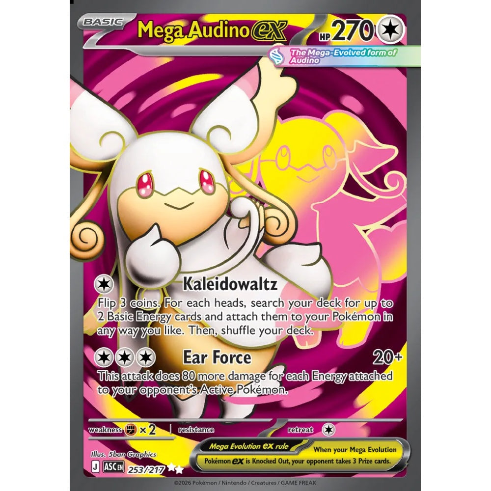 Mega Audino ex Ultra Rare 253/217 Pokemon Card Game Ascended Heroes