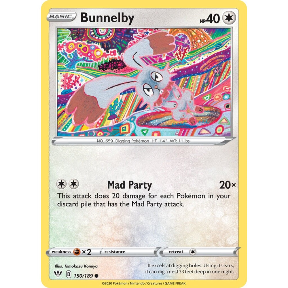 Bunnelby Common 150/189 Pokemon Card Game Darkness Ablaze