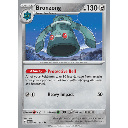 Bronzong Uncommon 067/131 Pokemon Card Game Prismatic Evolutions