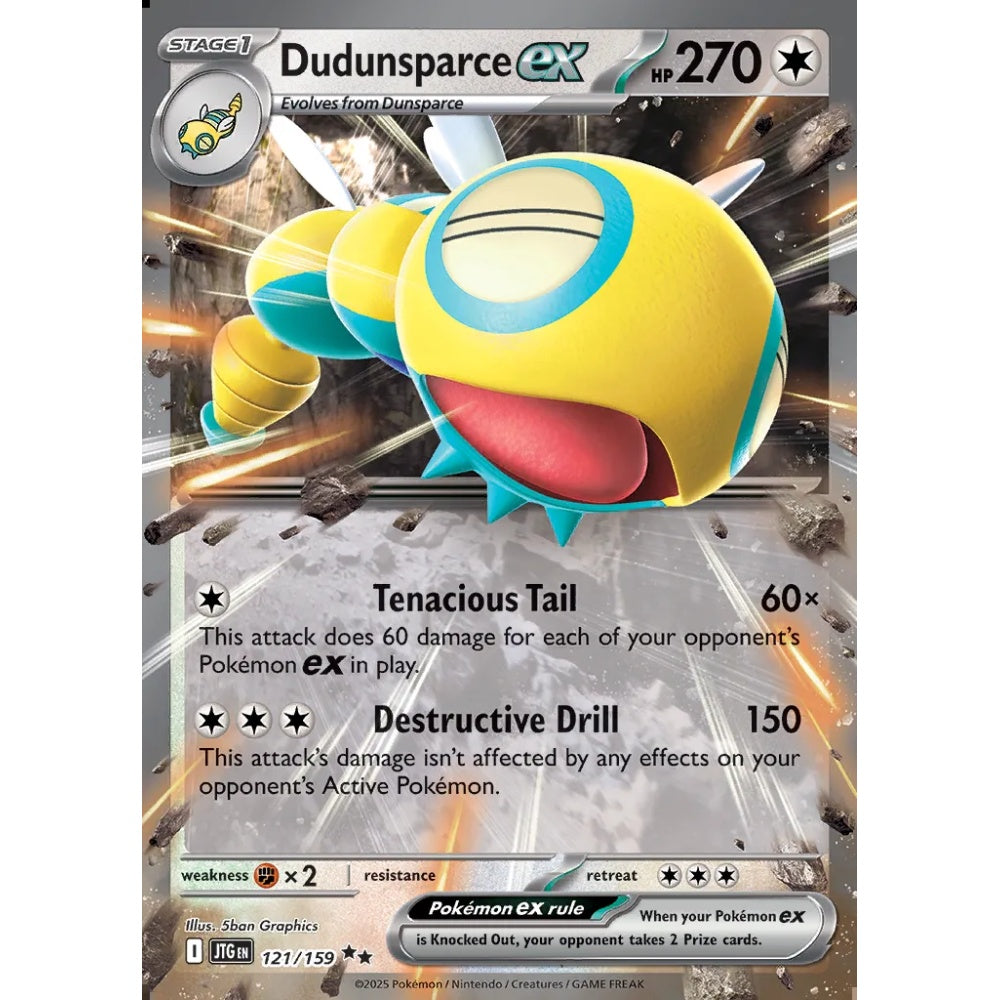 Dudunsparce ex Double Rare 121/159 Pokemon Card Game Journey Together