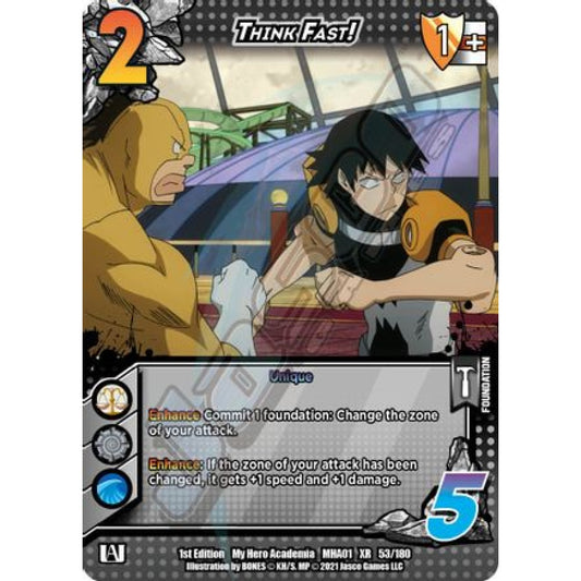 Think Fast!, 53/180, XR, UniVersus, MHA01 My Hero Academia