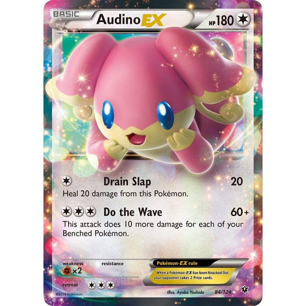 Audino-EX Rare Holo EX 84/124 Pokemon Card Game Fates Collide