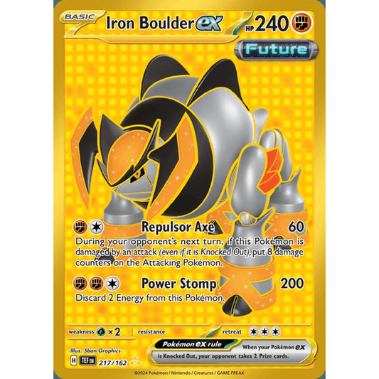 Iron Boulder ex Secret Rare 217/162 Pokemon Card Game Temporal Forces