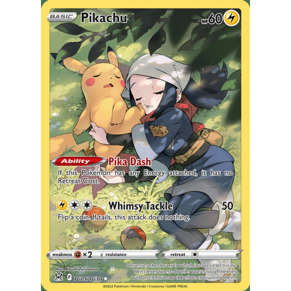 Pikachu Illustration Rare TG5/TG30 Pokemon Card Game Lost Origins