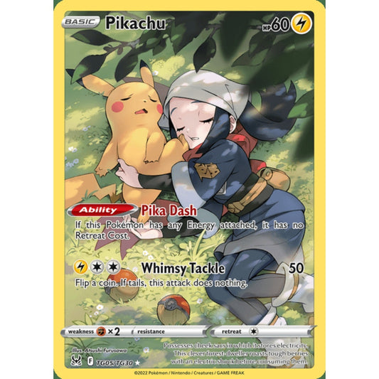 Pikachu Illustration Rare TG5/TG30 Pokemon Card Game Lost Origins