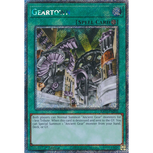 Geartown RA03-EN203 Platinum Platinum Secret Rare Yu-Gi-Oh Quarter Century Bonanza in Art