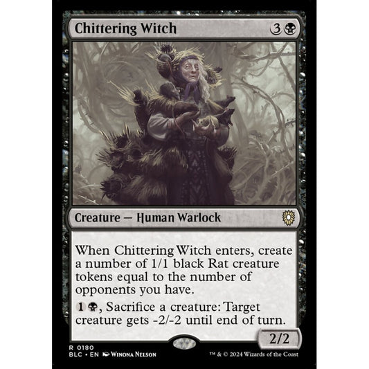 Chittering Witch, 180, rare, Magic: The Gathering, Bloomburrow