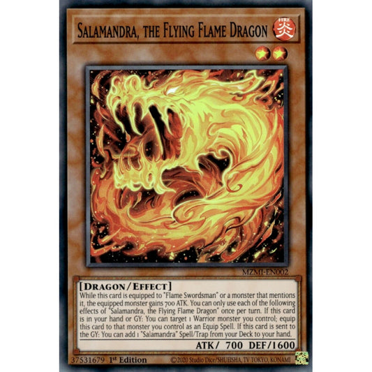 Salamandra, the Flying Flame Dragon MZMI-EN002 Super Super Rare Yu-Gi-Oh Maze of Millennia in Art
