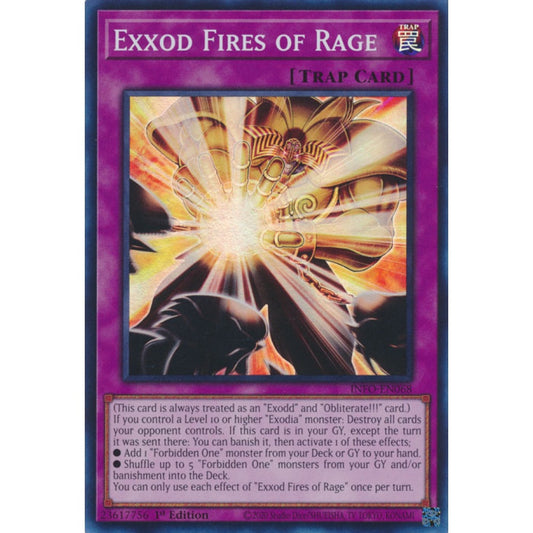 Exxod Fires of Rage INFO-EN068 Super Super Rare Yu-Gi-Oh The Infinite Forbidden in Art