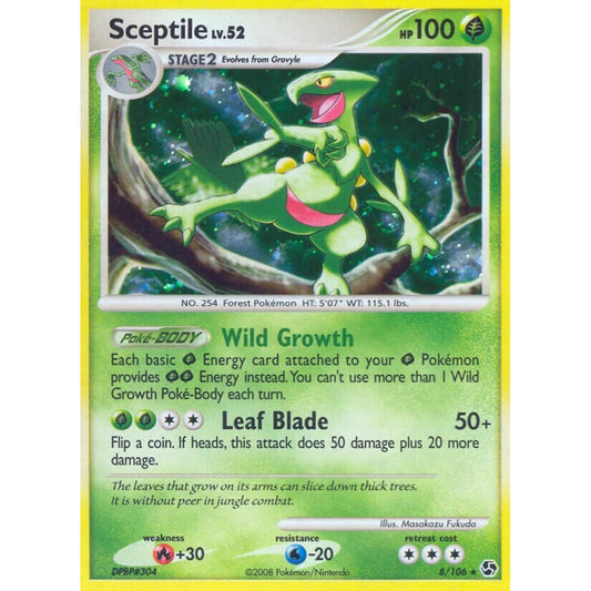 Sceptile Rare Holo 8/106 Pokemon Card Game Great Encounters