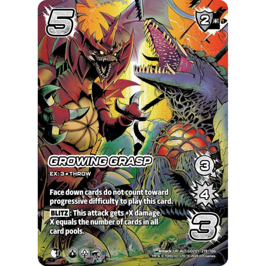 Growing Grasp  GDZ01 219/186 GDZ01 Universus Godzilla: Reign of Kaiju Attack UR-ALT