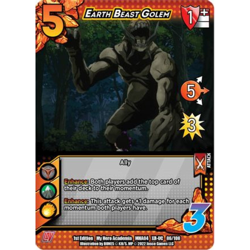 Earth Beast Golem, 086/108, XR-UC, UniVersus, MHA04 League of Villains