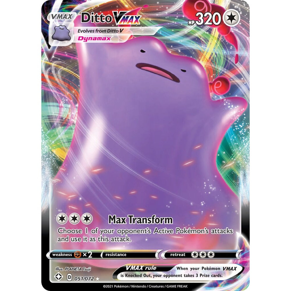 Ditto VMAX Holo Rare VMAX 051/072 Pokemon Card Game Shining Fates