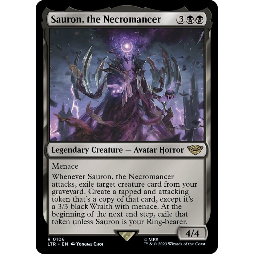 Sauron, the Necromancer, rare, 106, Magic the Gathering, The Lord of the Rings: Tales of Middle-earth