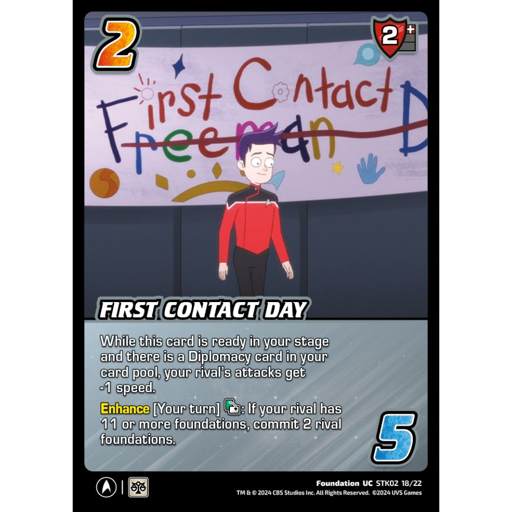 First Contact Day, 18/22, STK02, Universus, Star Trek Lower Decks Challenger Decks, Foundation, UC