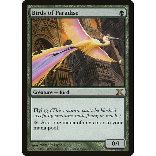 Birds of Paradise rare 252 Magic the Gathering Tenth Edition