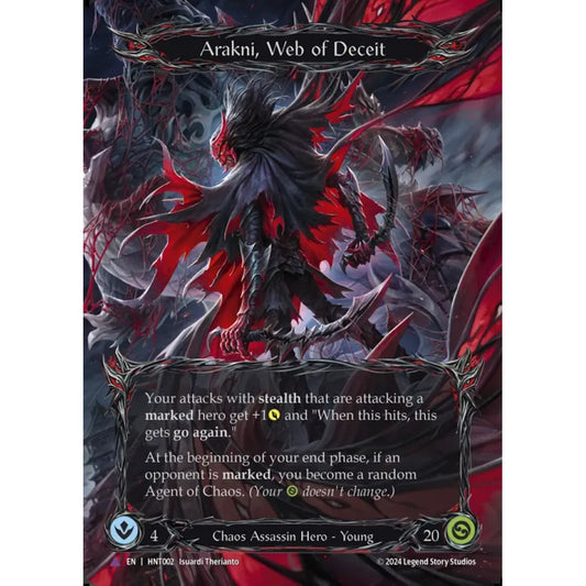 Arakni, Web of Deceit HNT002-MV Marvel Flesh & Blood Trading Card Game The Hunted in Cold Foil Art