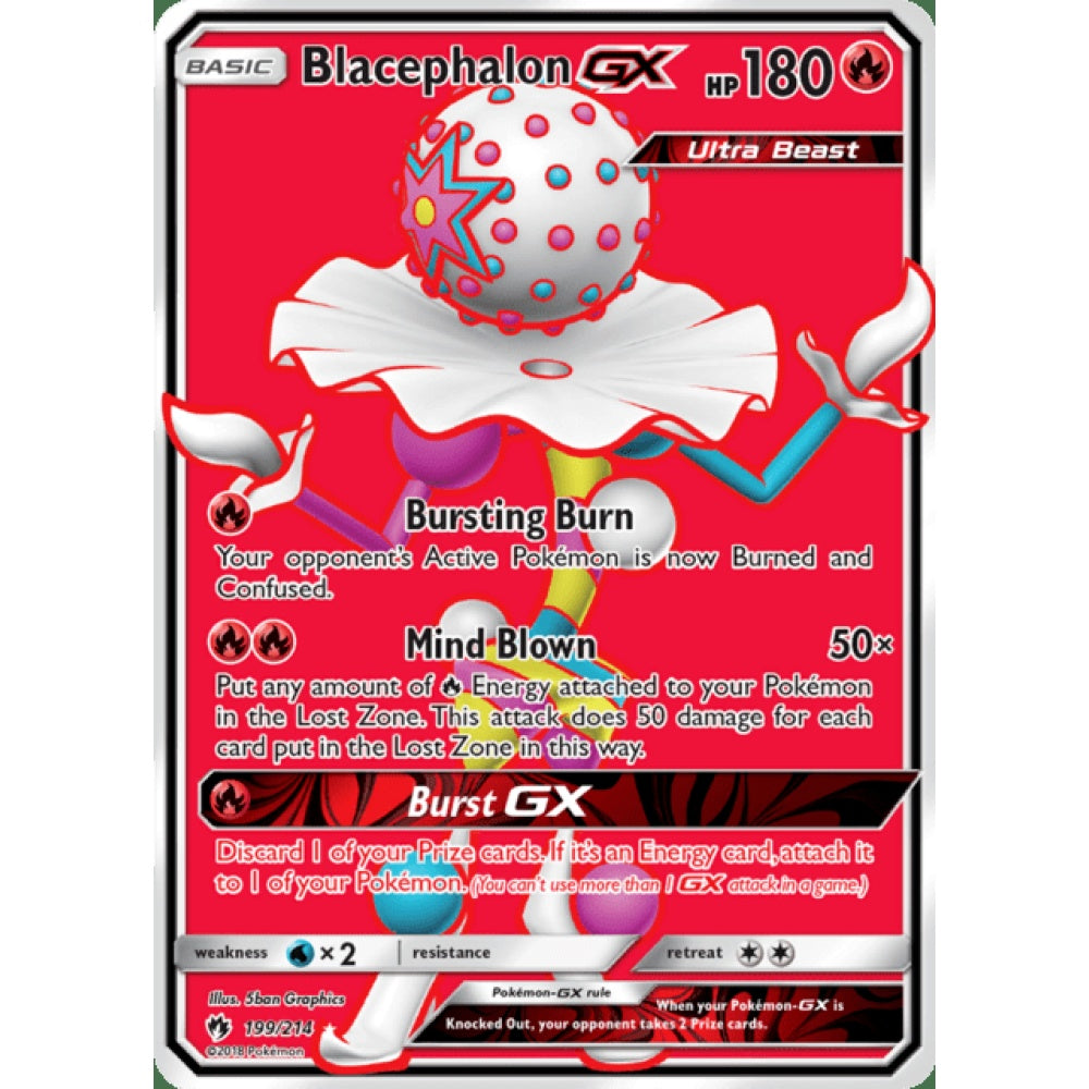 Blacephalon-GX Full Art 199/214 Pokemon Card Game Lost Thunder