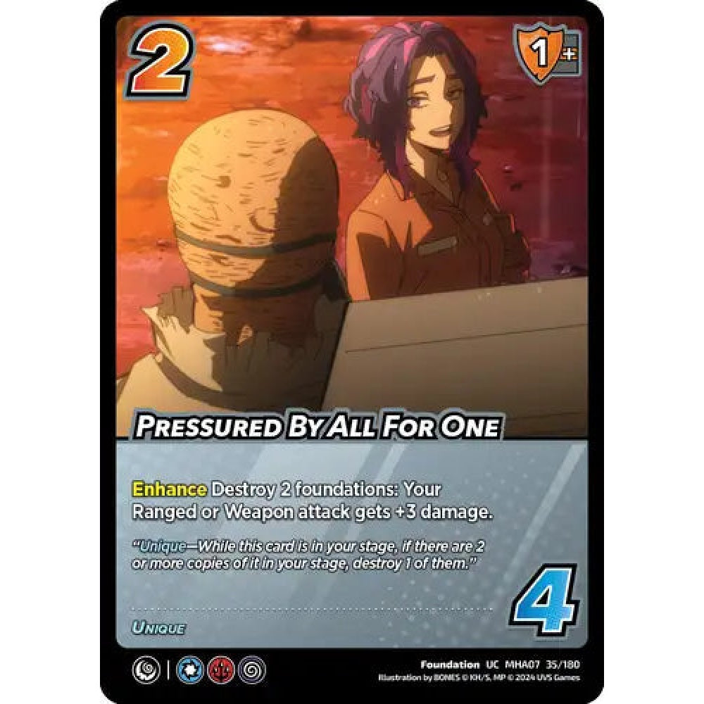 Pressured By All For One, 35/180, UC, UniVersus, MHA07 Girl Power