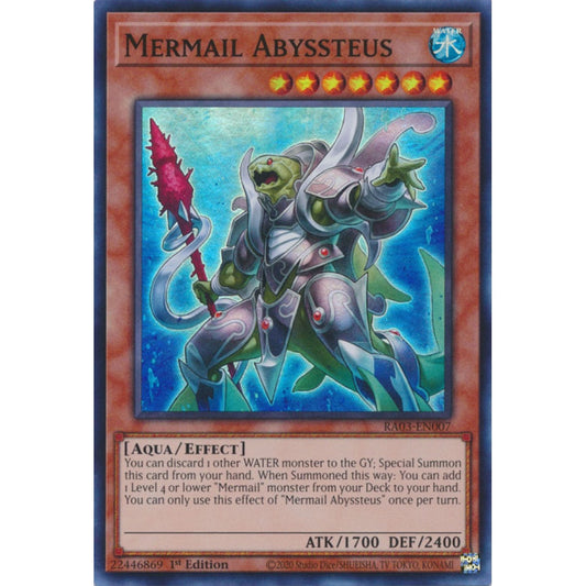 Mermail Abyssteus RA03-EN007 Super Super Rare Yu-Gi-Oh Quarter Century Bonanza in Art