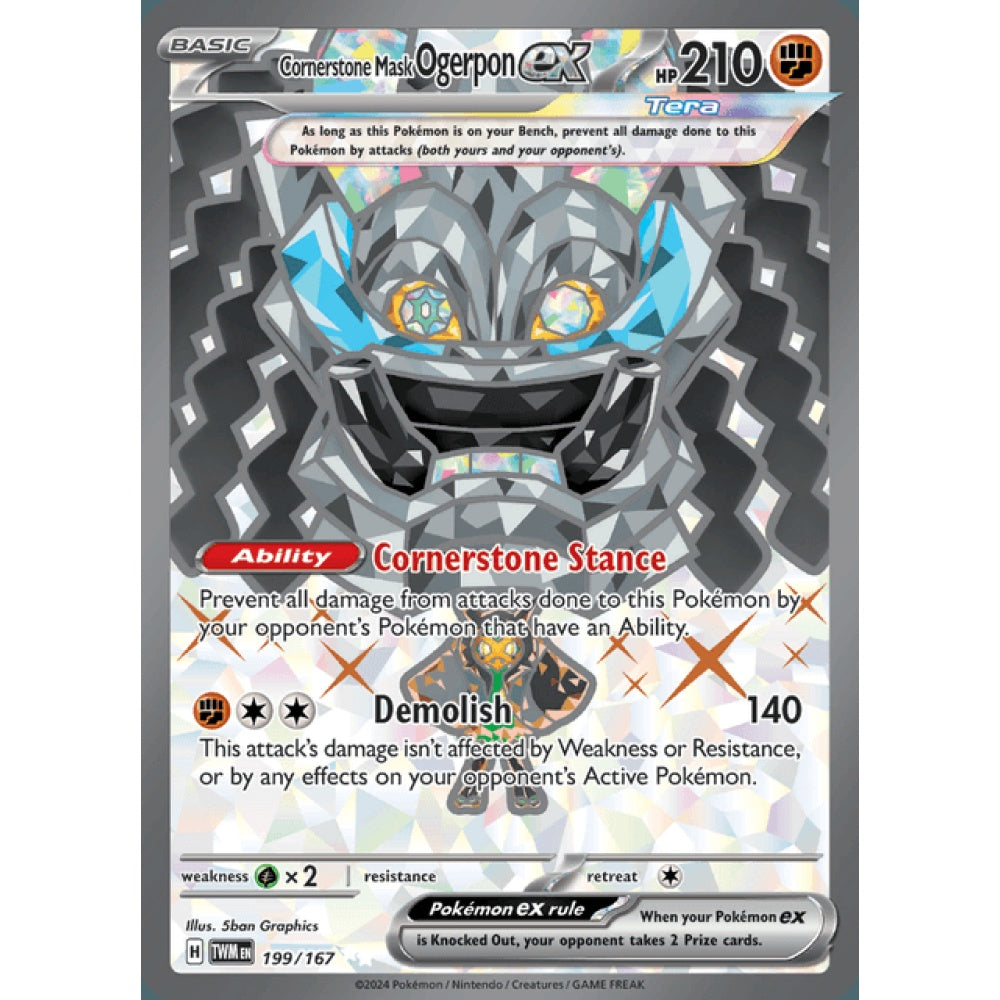 Cornerstone Mask Ogerpon ex Full Art 199/167 Pokemon Card Game Twilight Masquerade