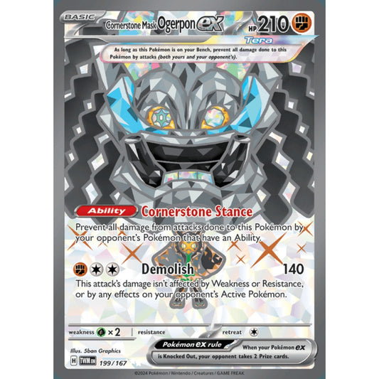 Cornerstone Mask Ogerpon ex Full Art 199/167 Pokemon Card Game Twilight Masquerade