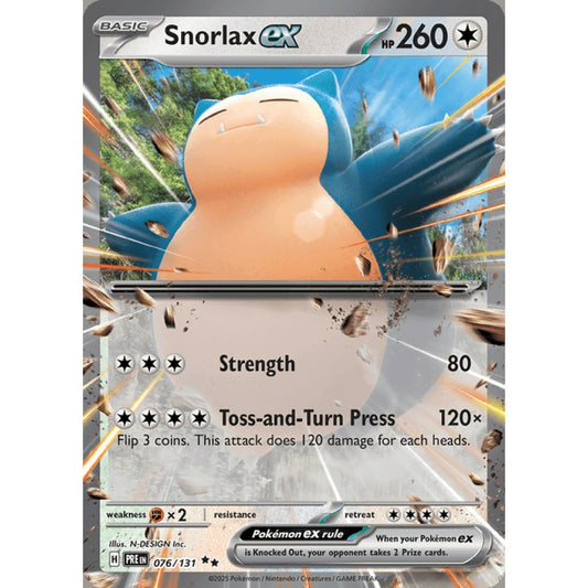 Snorlax ex Double Rare 076/131 Pokemon Card Game Prismatic Evolutions