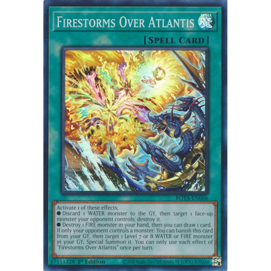 Firestorms Over Atlantis ROTA-EN066 Super Super Rare Yu-Gi-Oh Rage of the Abyss in Art
