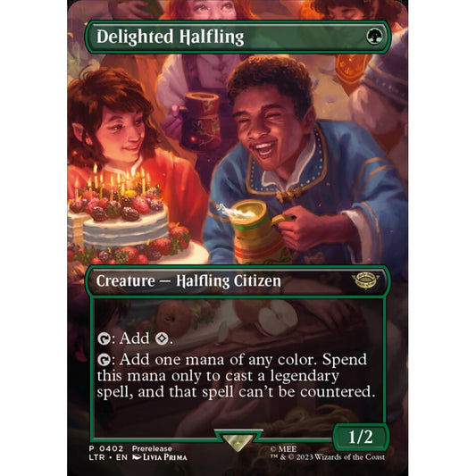 Delighted Halfling, rare, 402, Magic the Gathering, The Lord of the Rings: Tales of Middle-earth